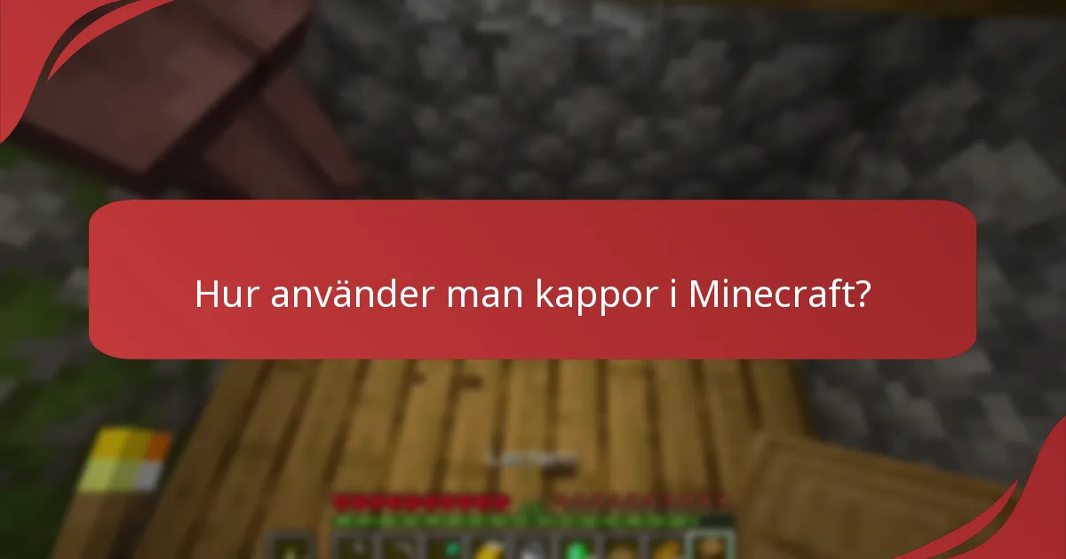 Hur använder man kappor i Minecraft?